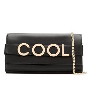 Michael Kors Bellamie Black Leather Cool Embellished Leather Bag Chain Crossbody